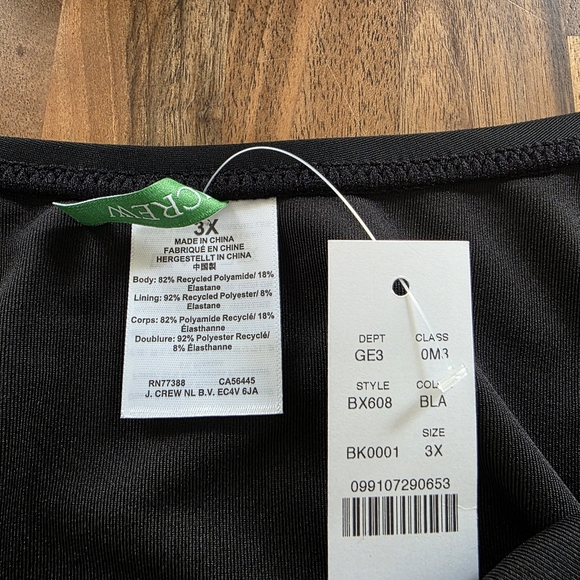 NWT J. Crew '90s High-Leg Black Bikini‎ Bottom Size Plus 3X - Picture 6 of 7